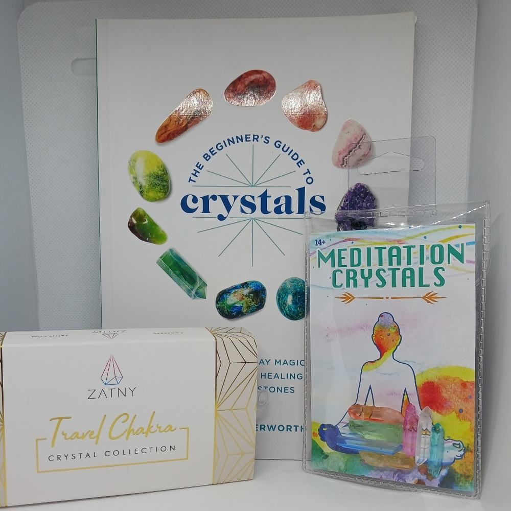 Crystal Bundle! Crystal Book, Zatny Travel Chakra, & Meditation Crystals